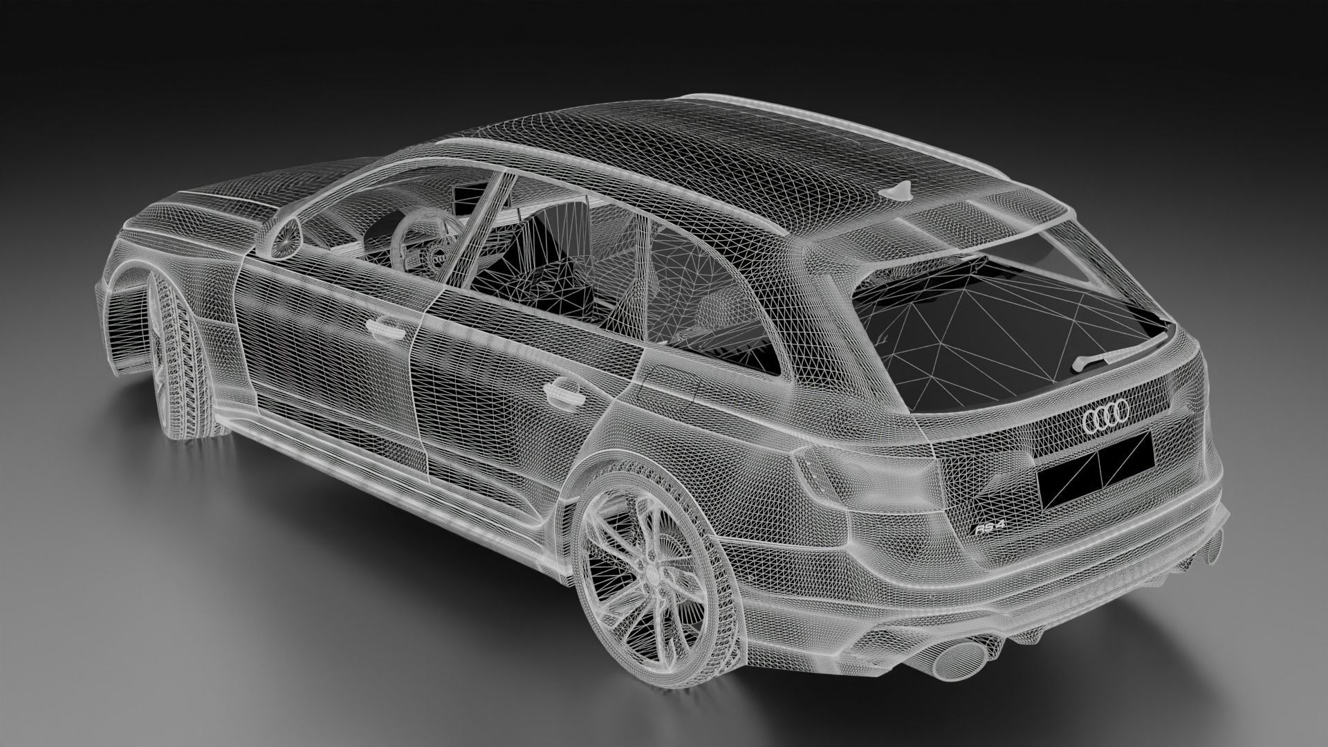 High detail Audi RS4 2022 B9 5 High poly 3D model 3D model_37