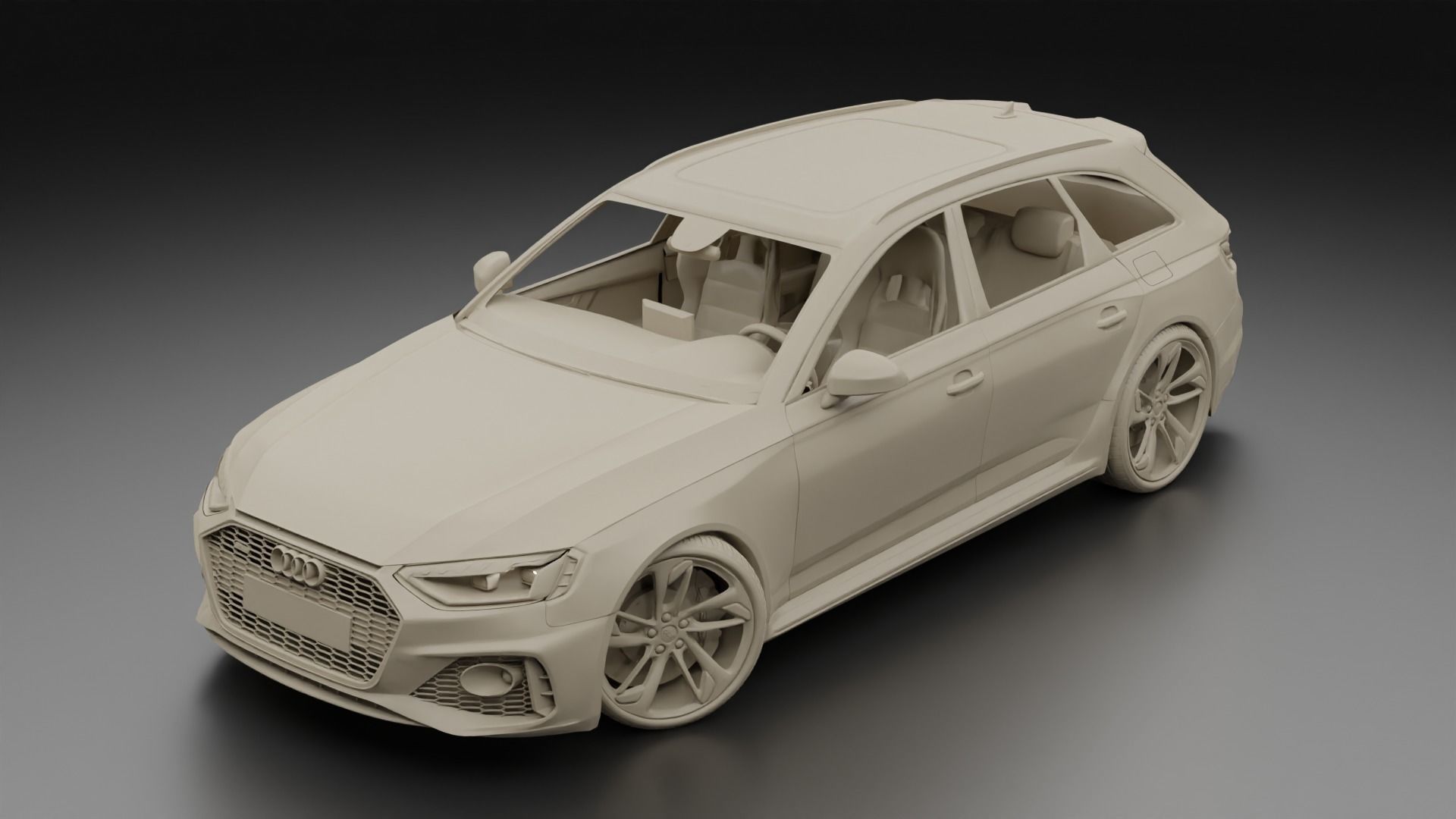 High detail Audi RS4 2022 B9 5 High poly 3D model 3D model_23