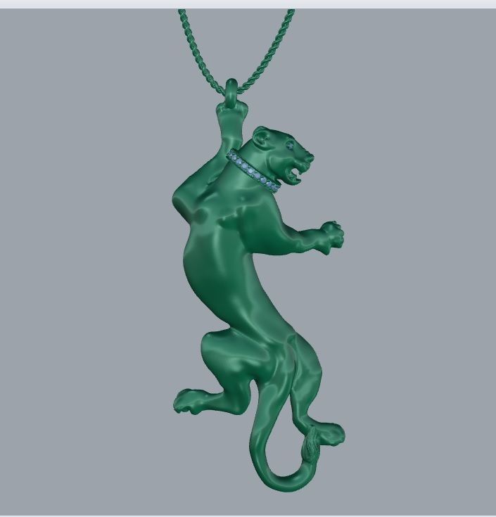 panther pendant  3D print model_1