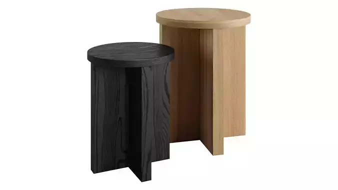 CHENE Side Table and Stool by Atelier De Troupe