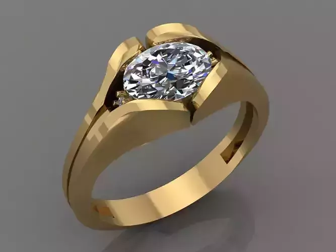 Ring 3D Print 3D print model 3D print model 3D print model gold with topaz stone