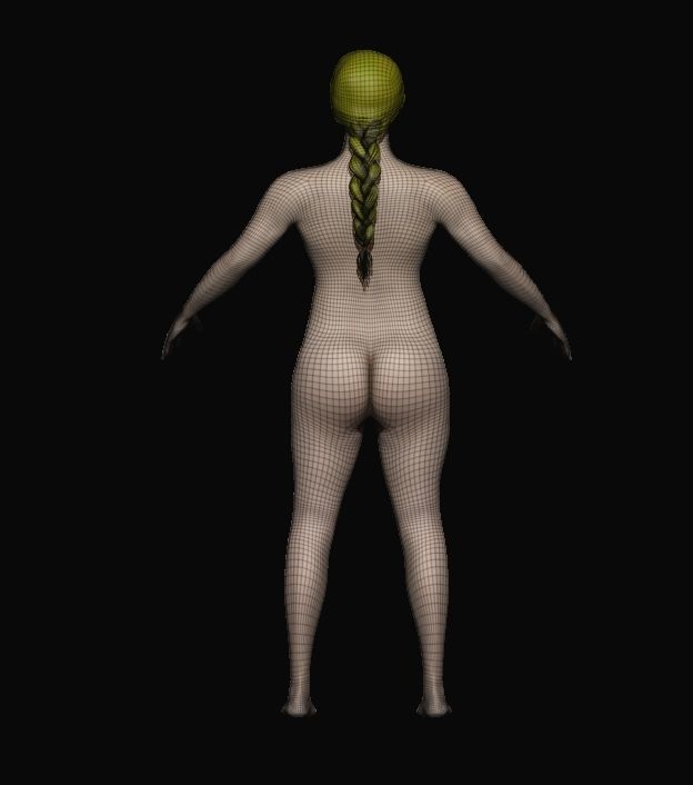 base mesh female  Low-poly 3D model_4