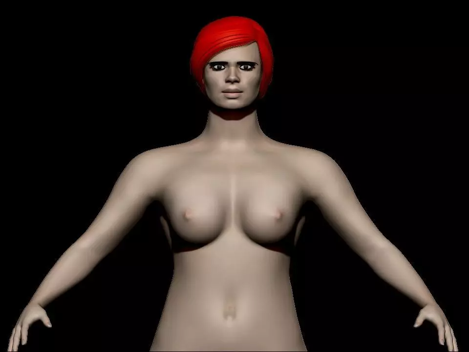 base mesh female  Low-poly 3D model_0