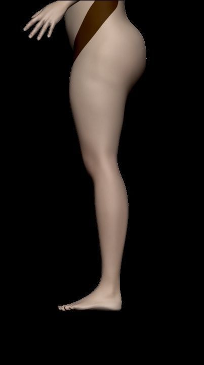 base mesh female  Low-poly 3D model_11