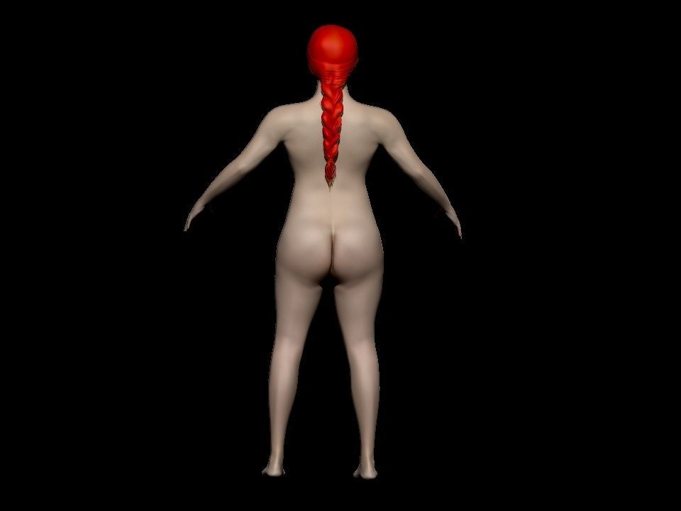 base mesh female  Low-poly 3D model_6