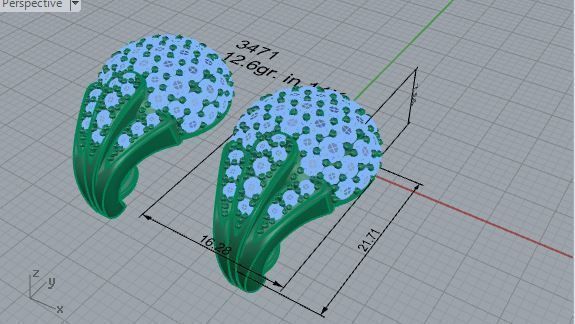 Bright earrings 3471 3D print model 3D print model_7