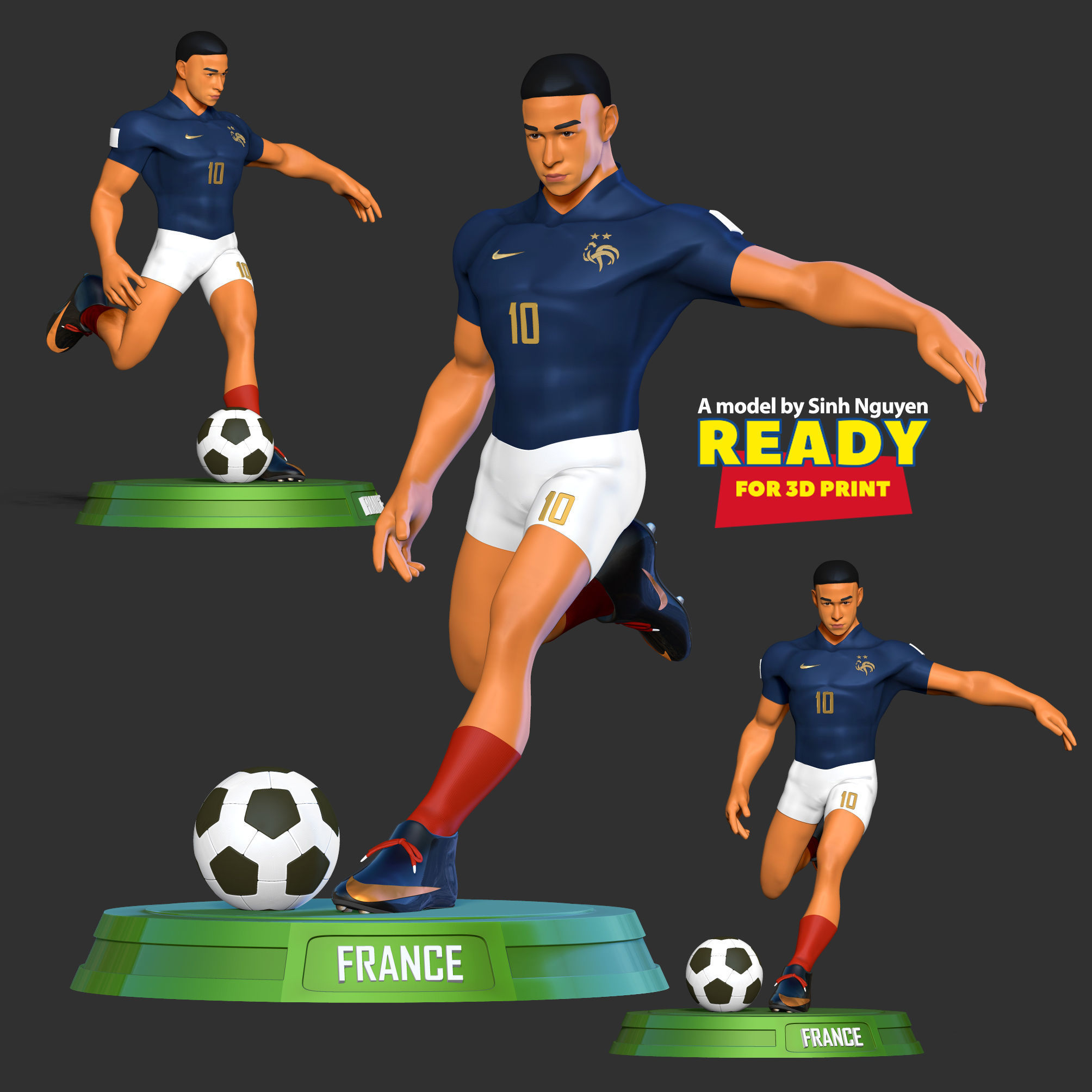 Kylian Mbappe 3D print model_1