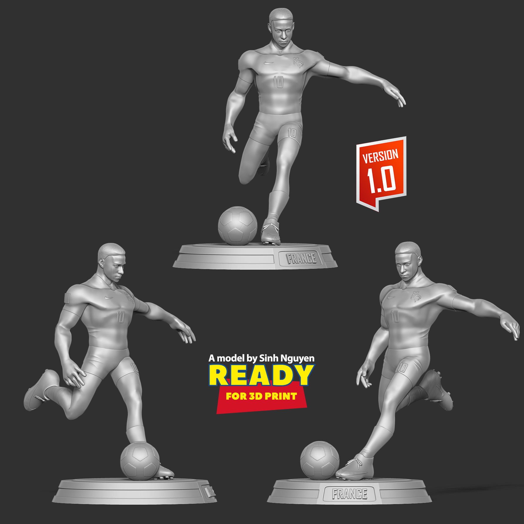 Kylian Mbappe 3D print model_4