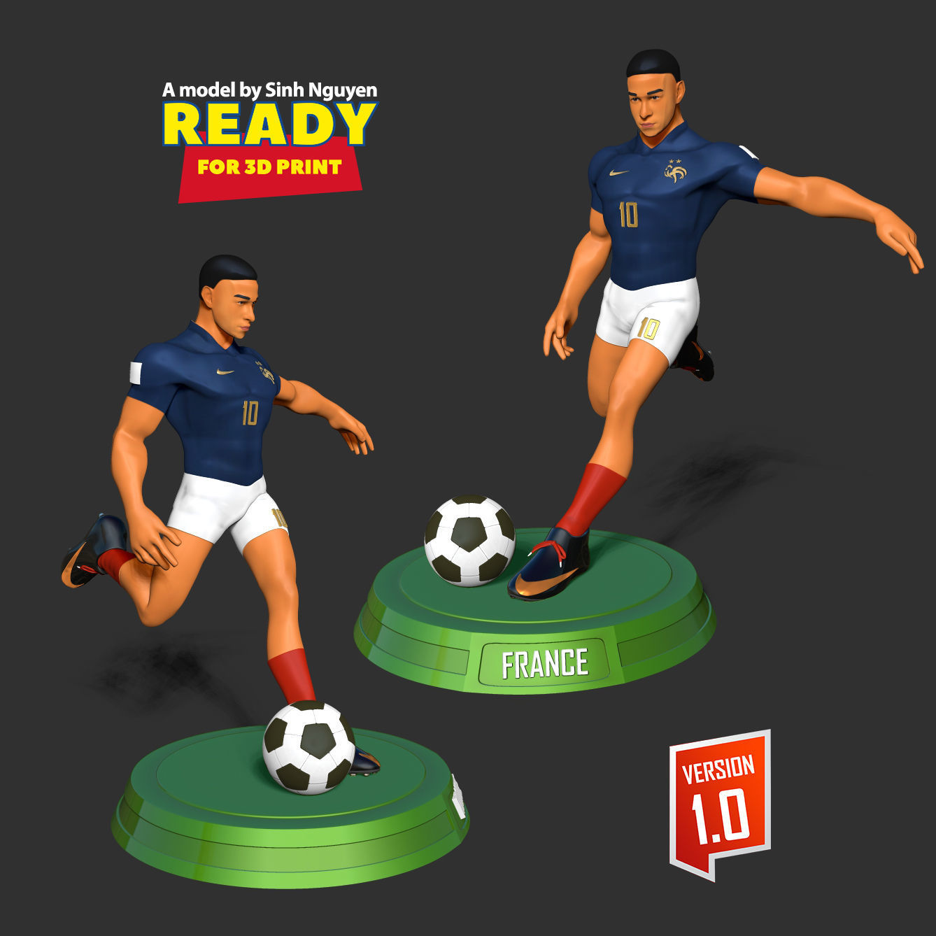 Kylian Mbappe 3D print model_3