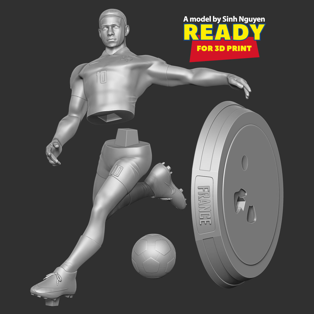 Kylian Mbappe 3D print model_2