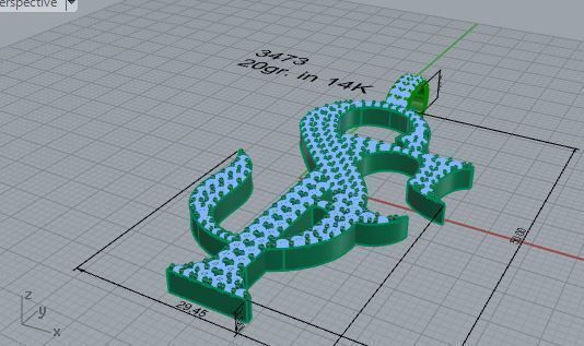 S and F letter pendant 3473 3D print model 3D print model_7