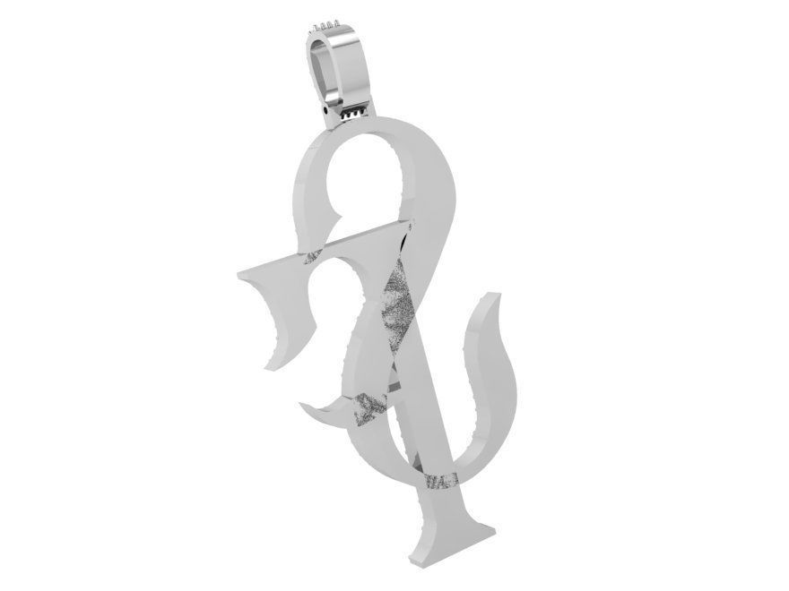 S and F letter pendant 3473 3D print model 3D print model_3