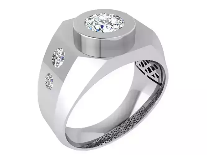 Round diamond ring 3475 3D print model 