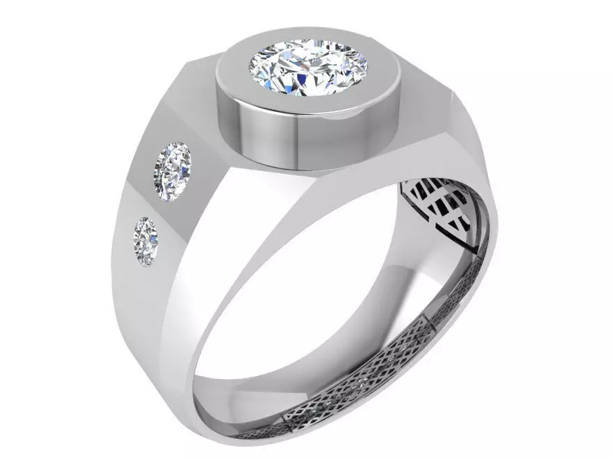 Round diamond ring 3475 3D print model 3D print model_0