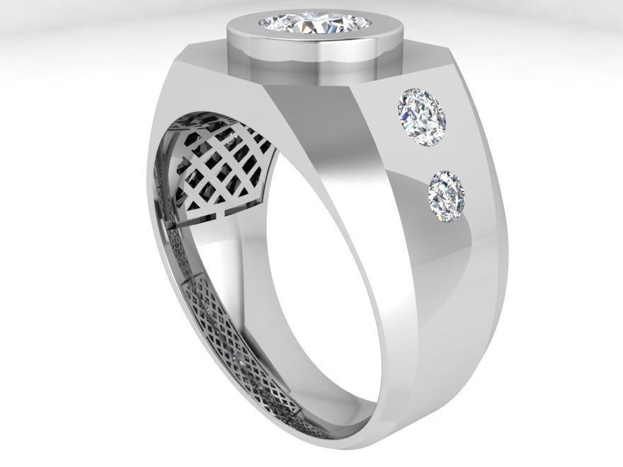 Round diamond ring 3475 3D print model 3D print model_2