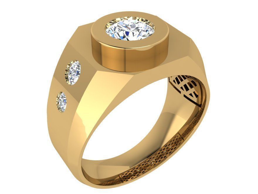 Round diamond ring 3475 3D print model 3D print model_1