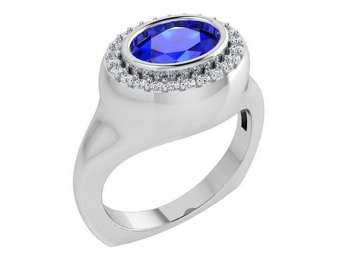 Nice blue stone diamond ring 3476 3D print model 3D print model