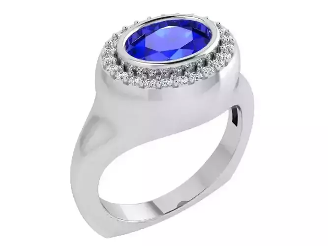 Nice blue stone diamond ring 3476 3D print model