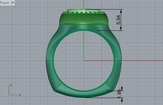 Nice blue stone diamond ring 3476 3D print model 3D print model_5
