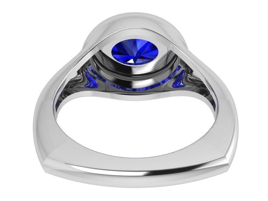 Nice blue stone diamond ring 3476 3D print model 3D print model_3