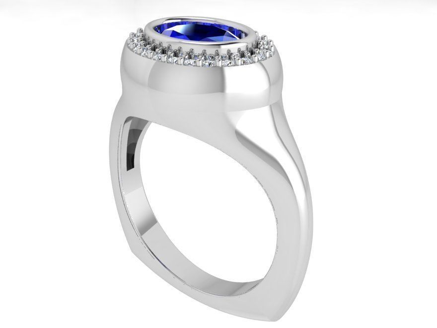 Nice blue stone diamond ring 3476 3D print model 3D print model_2