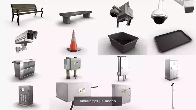 urban props 3D Model Collection
