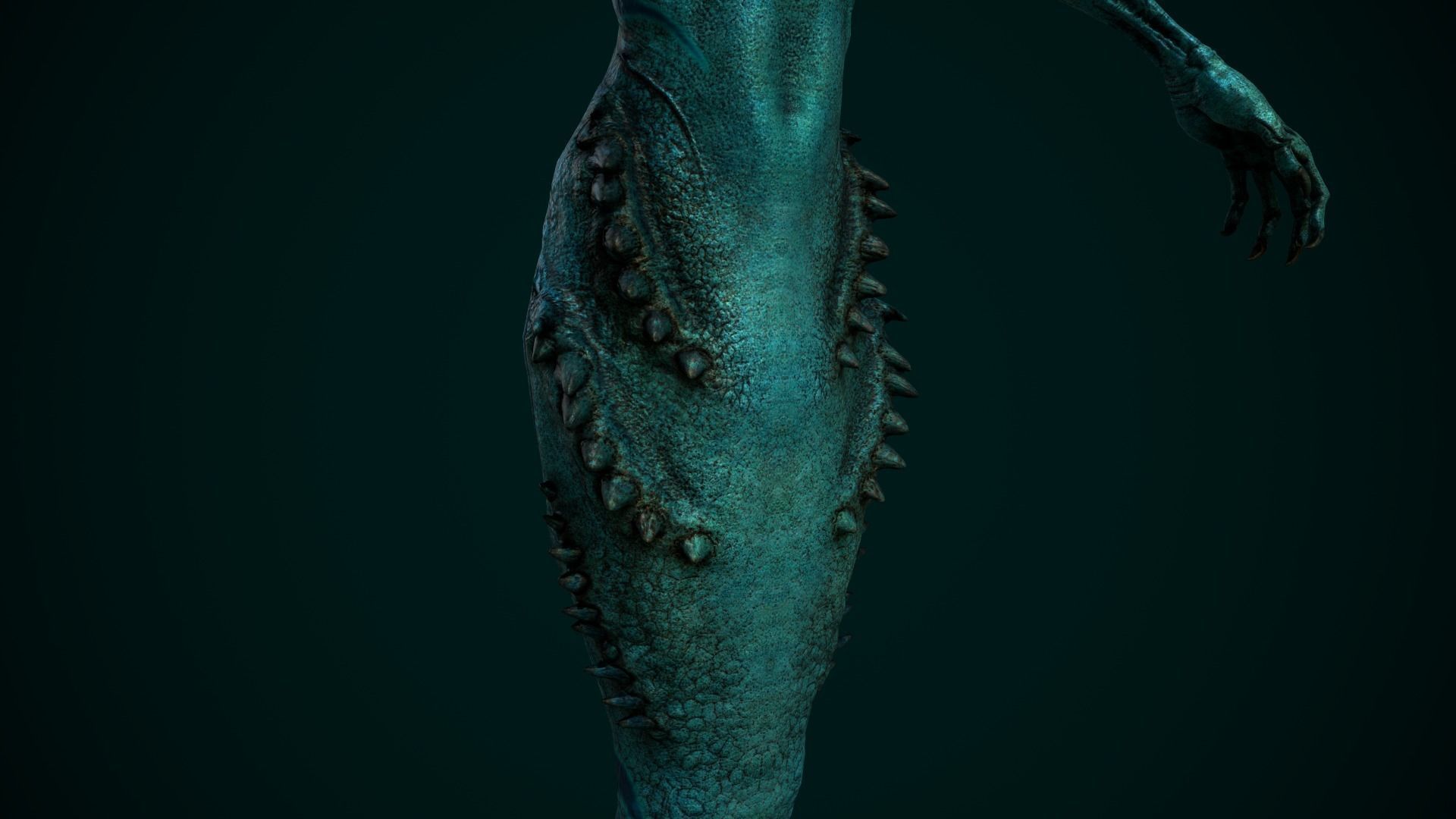 Horror Mermaid Low-poly 3D model_2