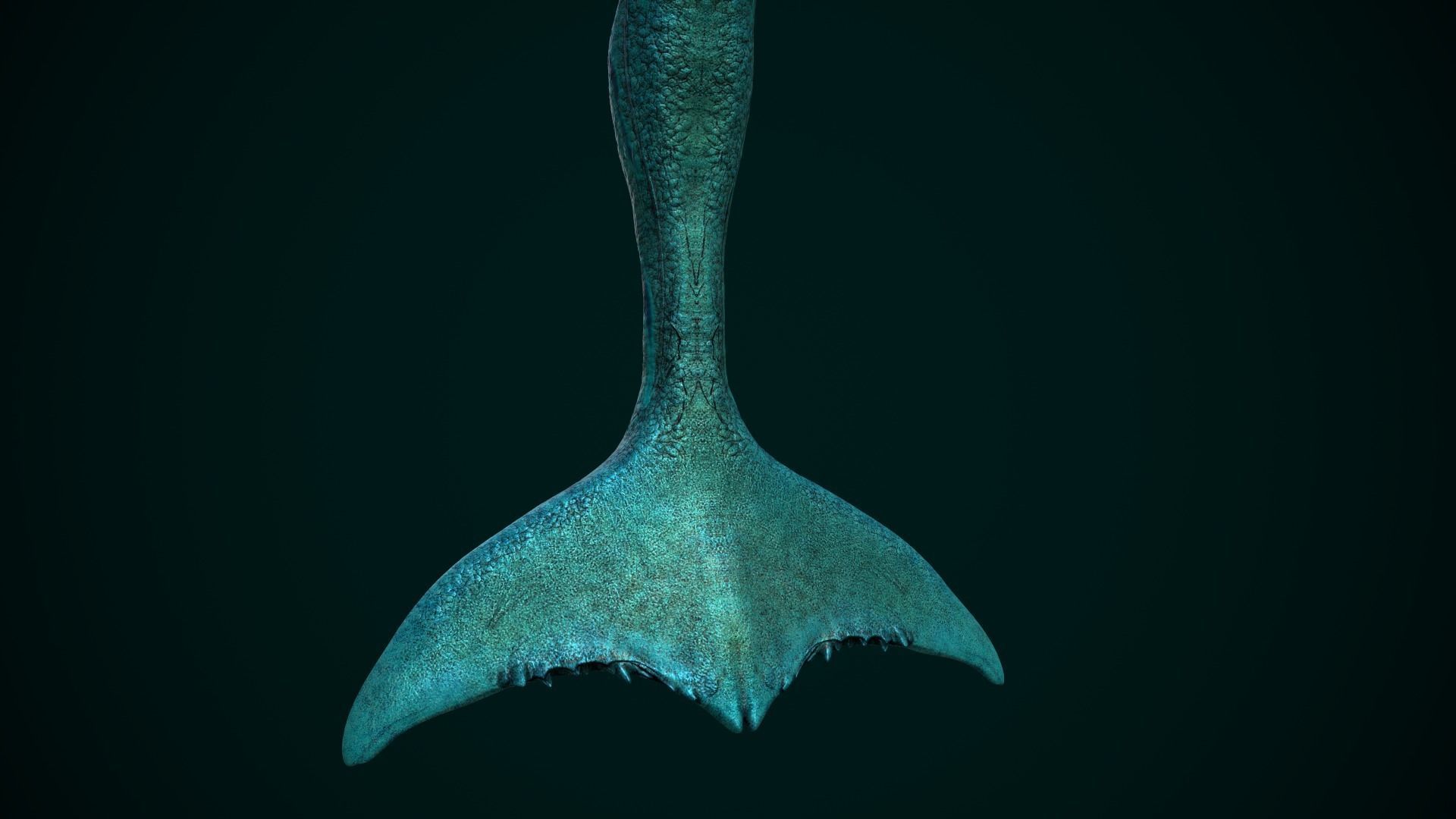 Horror Mermaid Low-poly 3D model_3