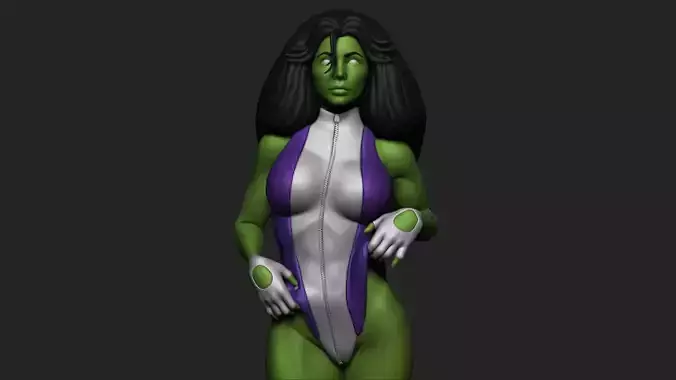She-Hulk nude statue 3D print model