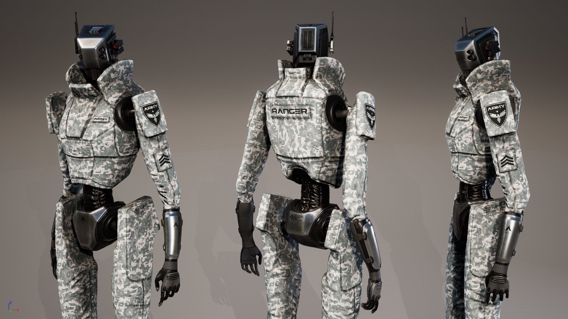 Robot 3 Low-poly 3D model_22