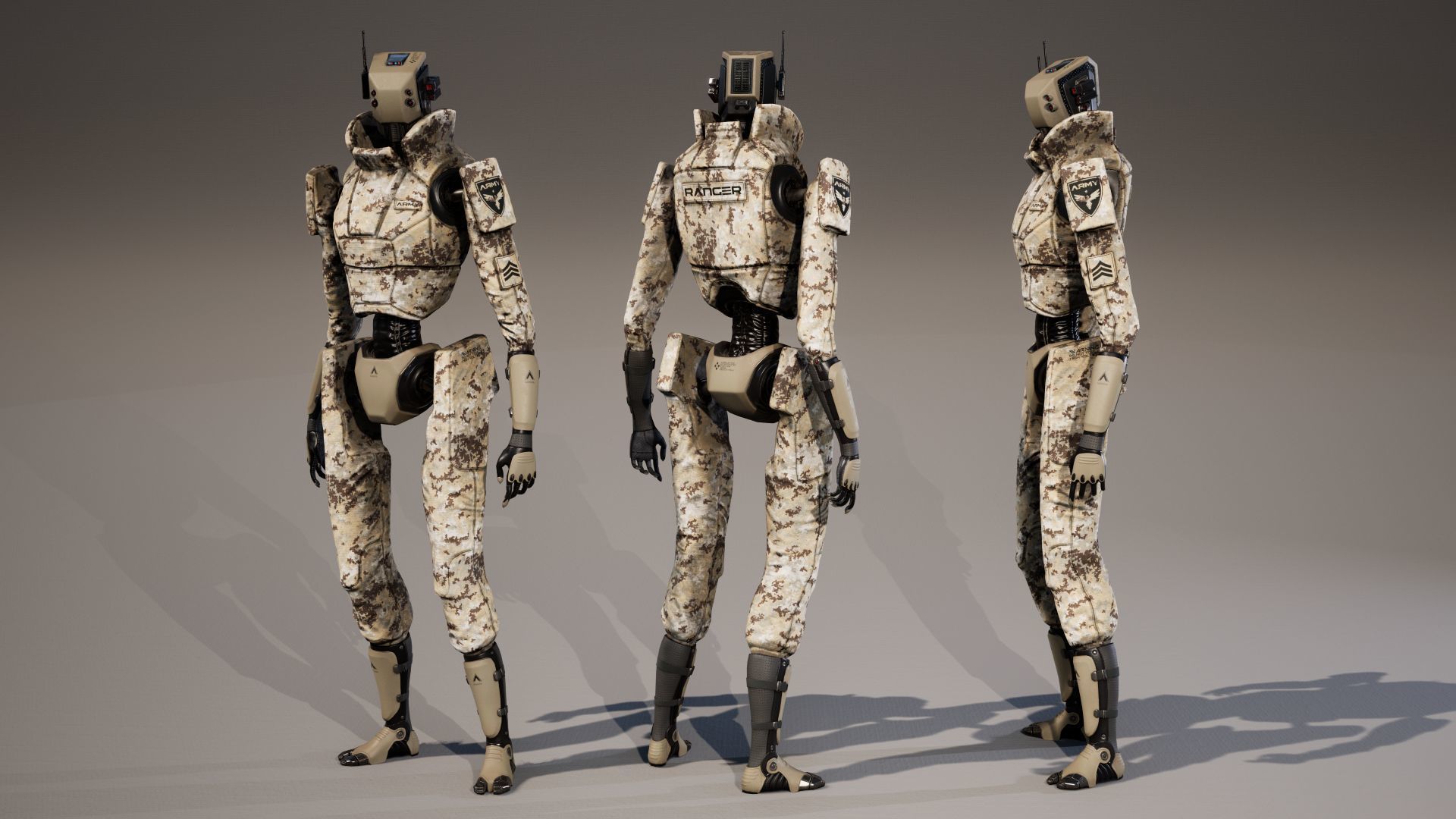 Robot 3 Low-poly 3D model_8