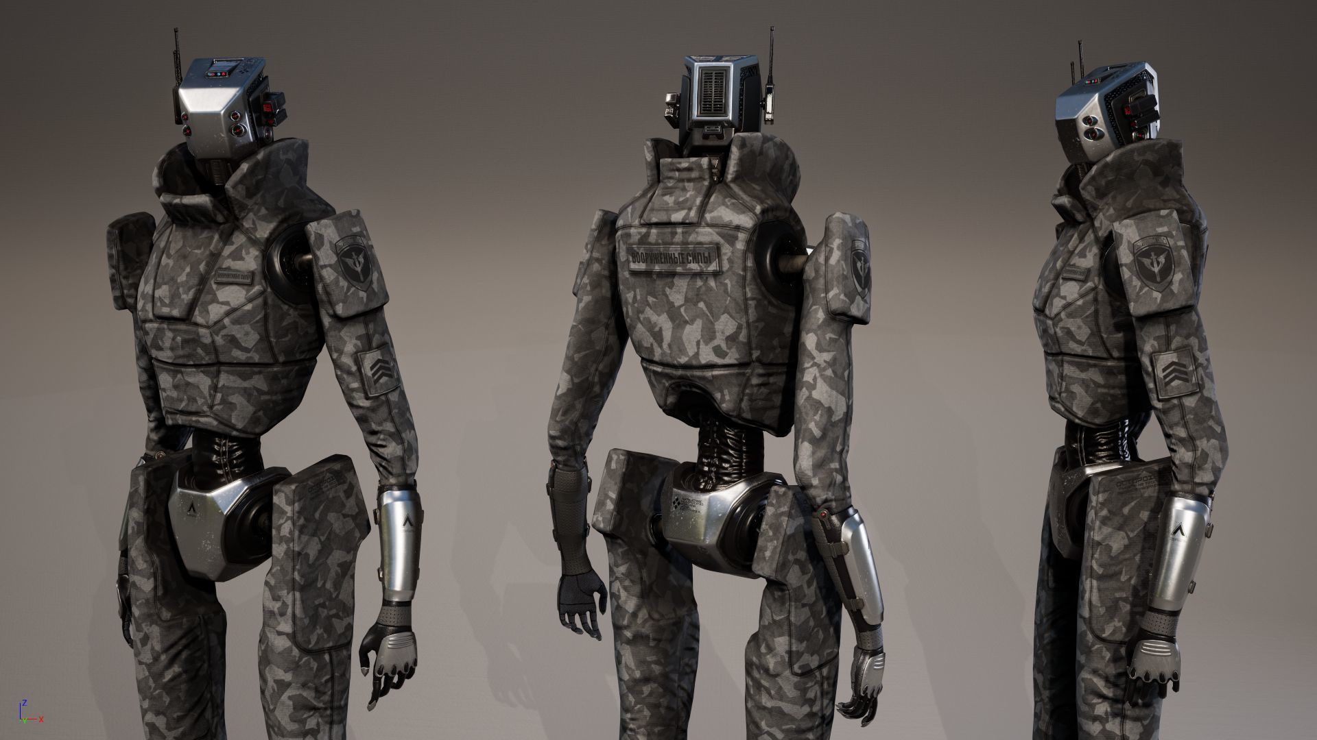 Robot 3 Low-poly 3D model_10