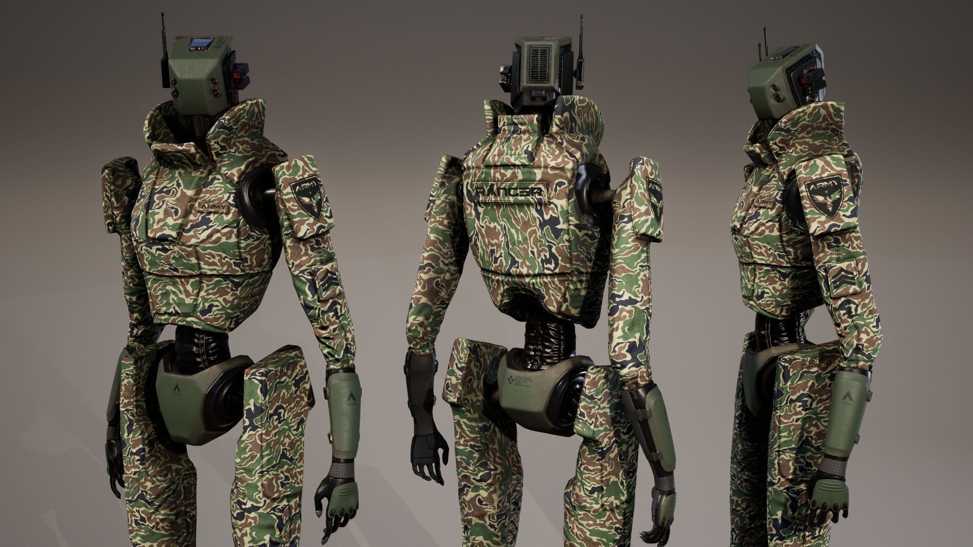 Robot 3 Low-poly 3D model_12