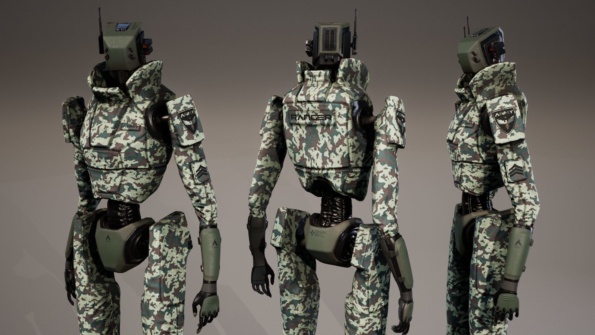 Robot 3 Low-poly 3D model_13