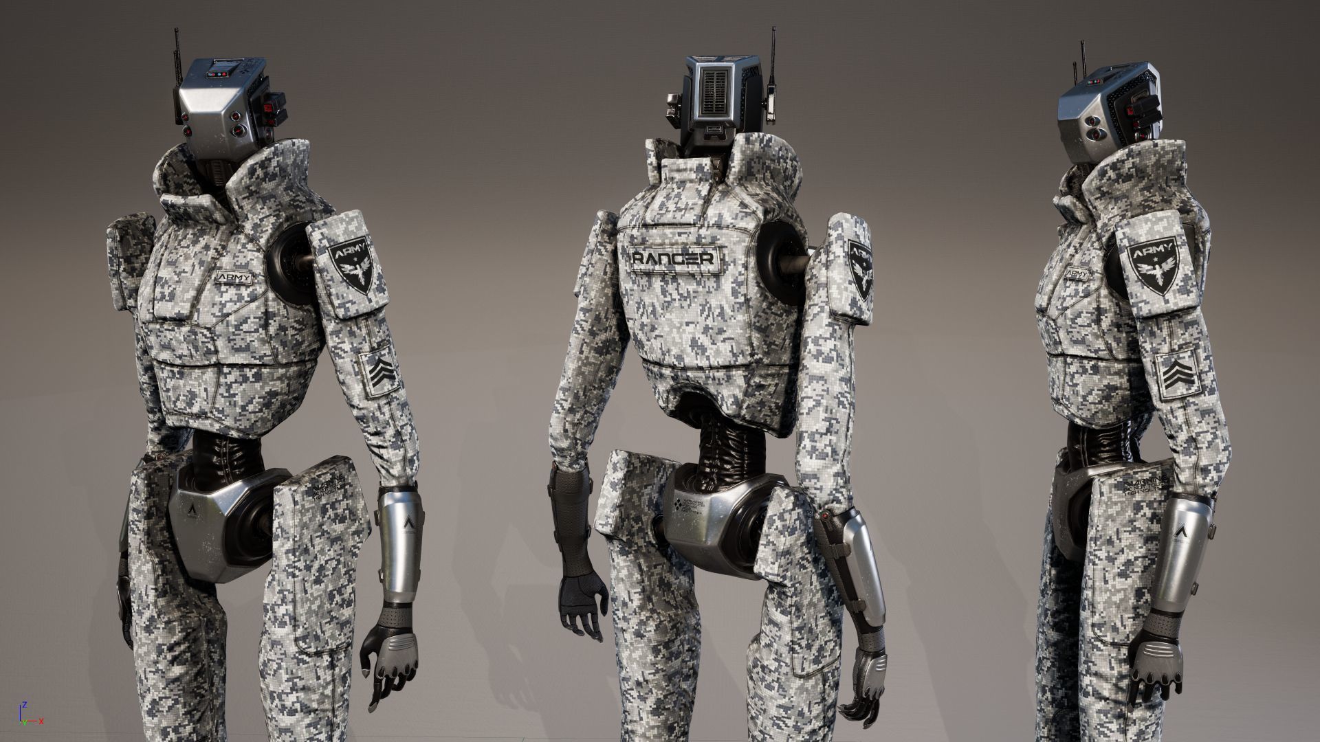 Robot 3 Low-poly 3D model_21