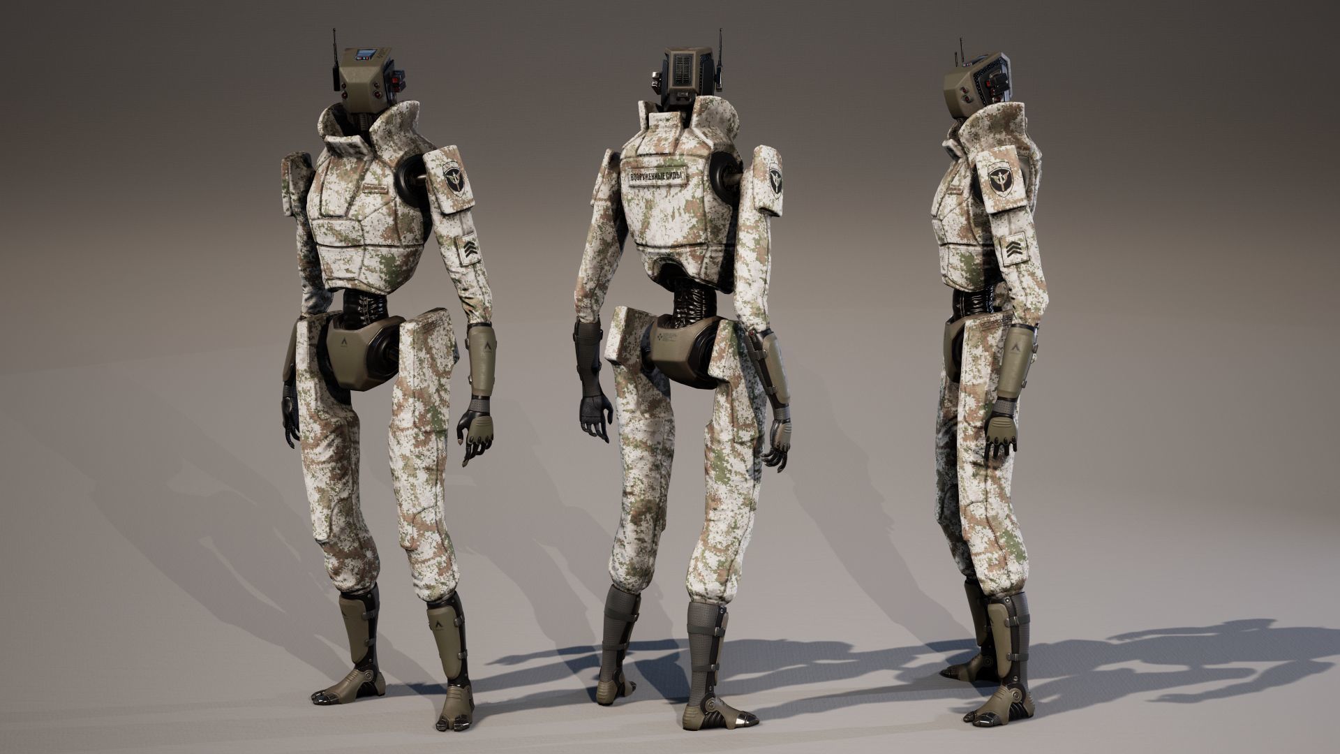 Robot 3 Low-poly 3D model_6