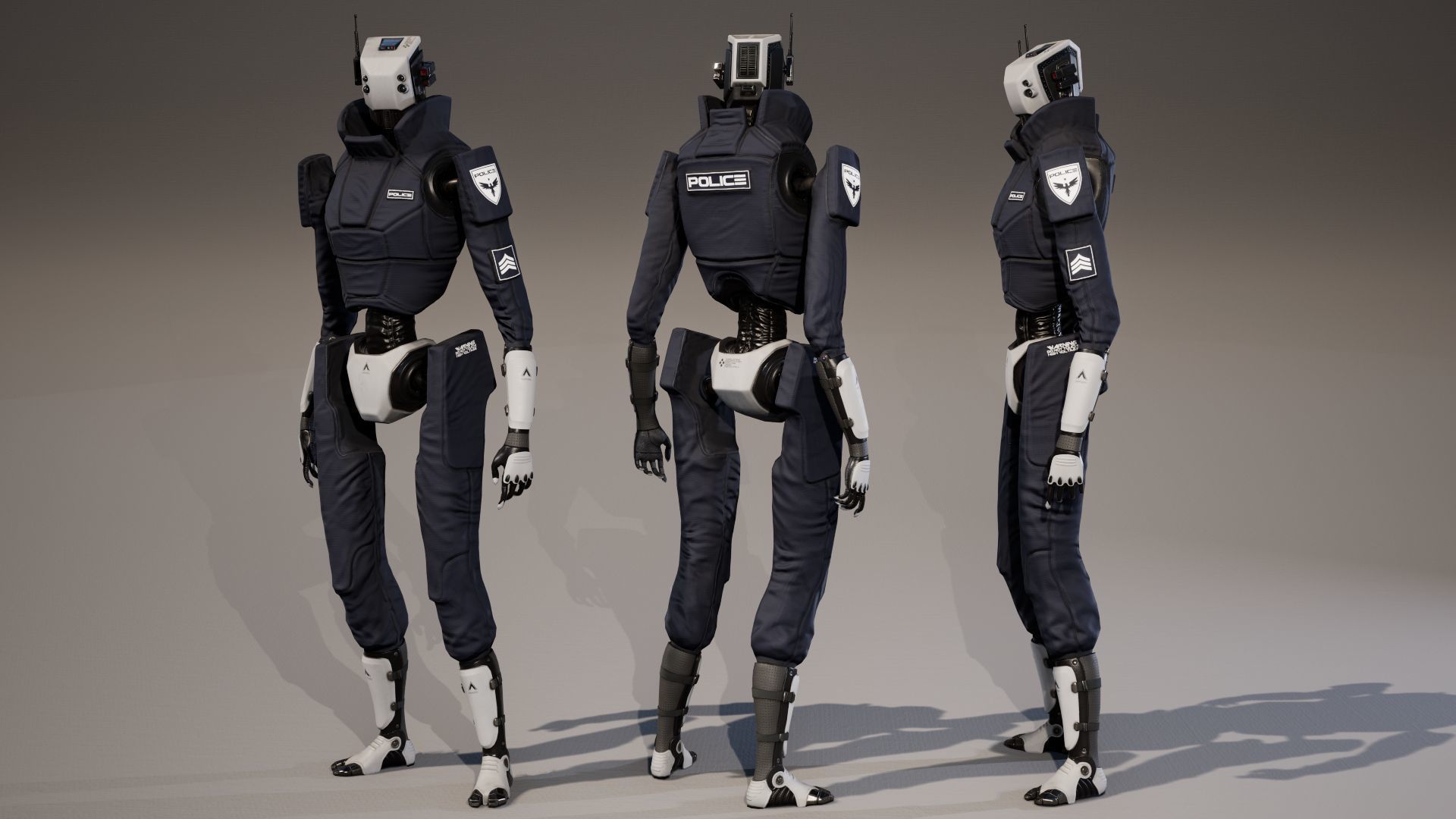 Robot 3 Low-poly 3D model_25