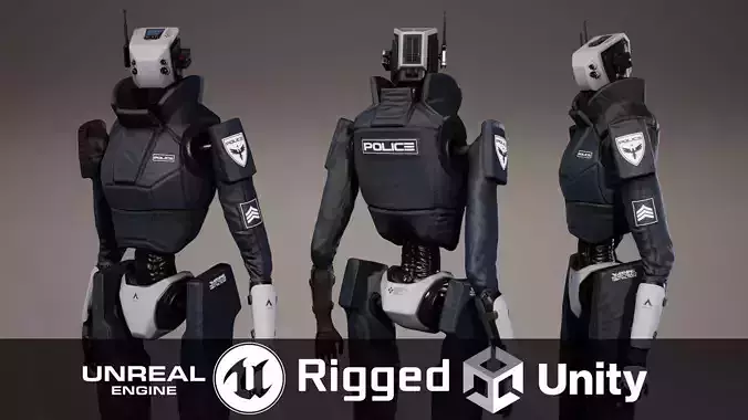 Robot 3 Low-poly 3D model
