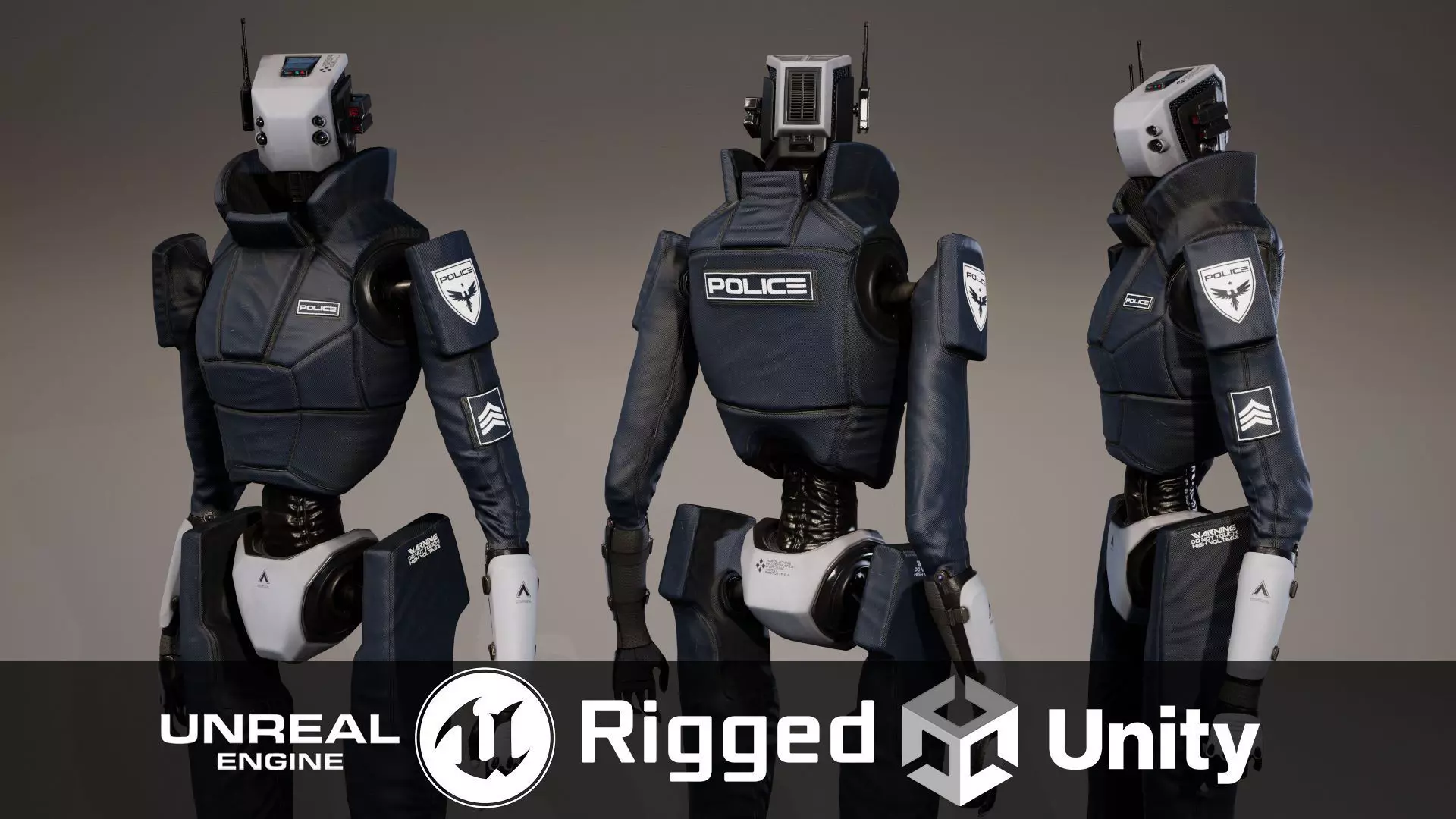 Robot 3 Low-poly 3D model_0