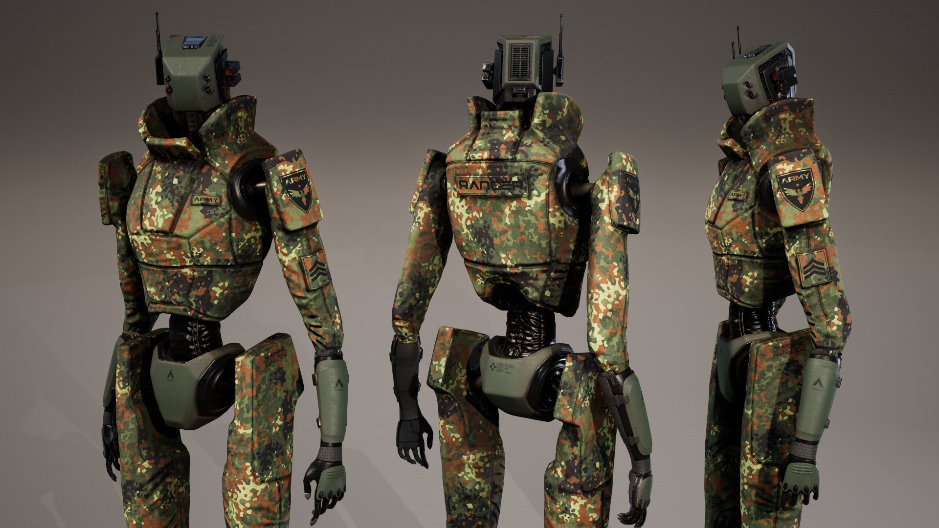 Robot 3 Low-poly 3D model_18