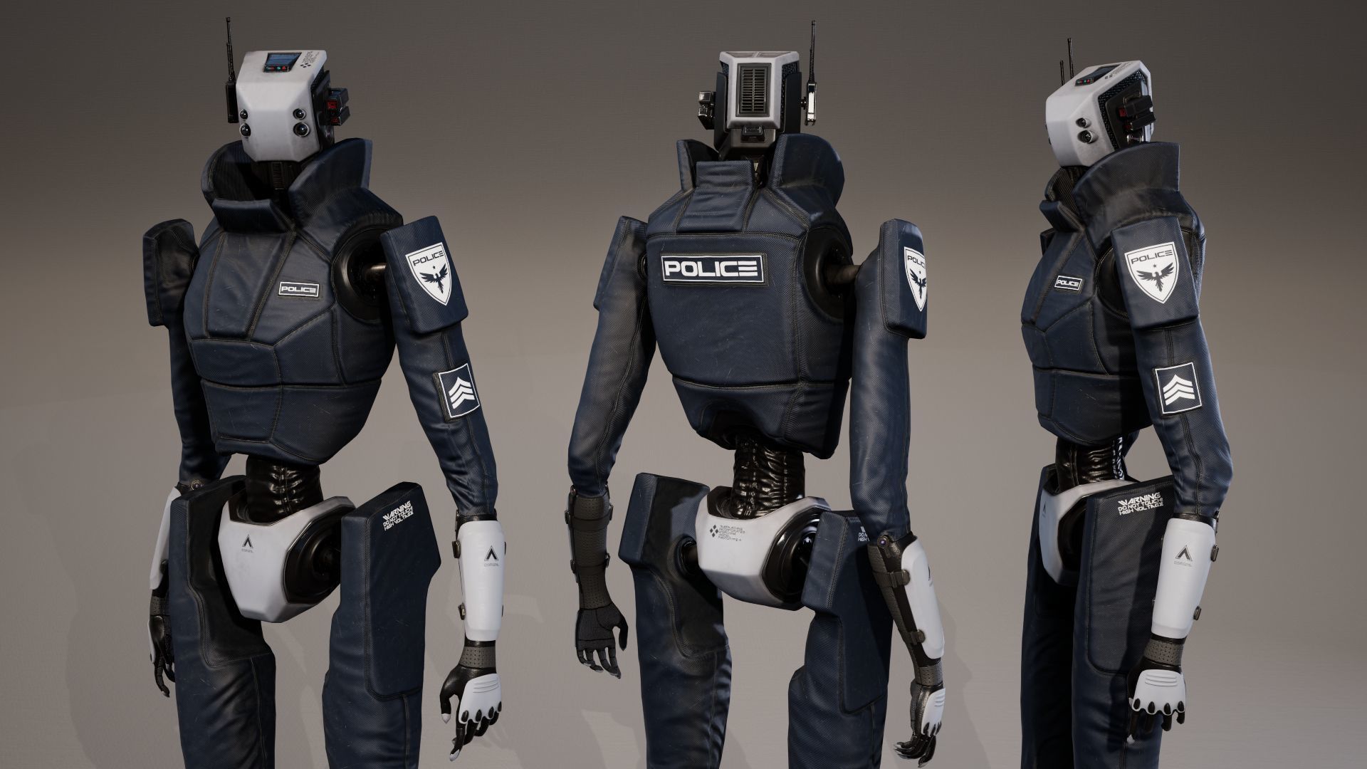 Robot 3 Low-poly 3D model_3