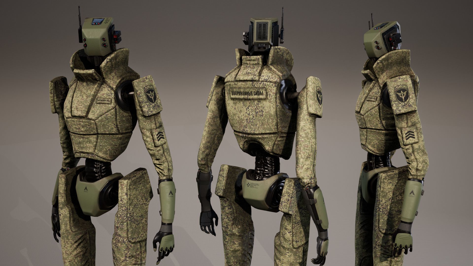 Robot 3 Low-poly 3D model_19