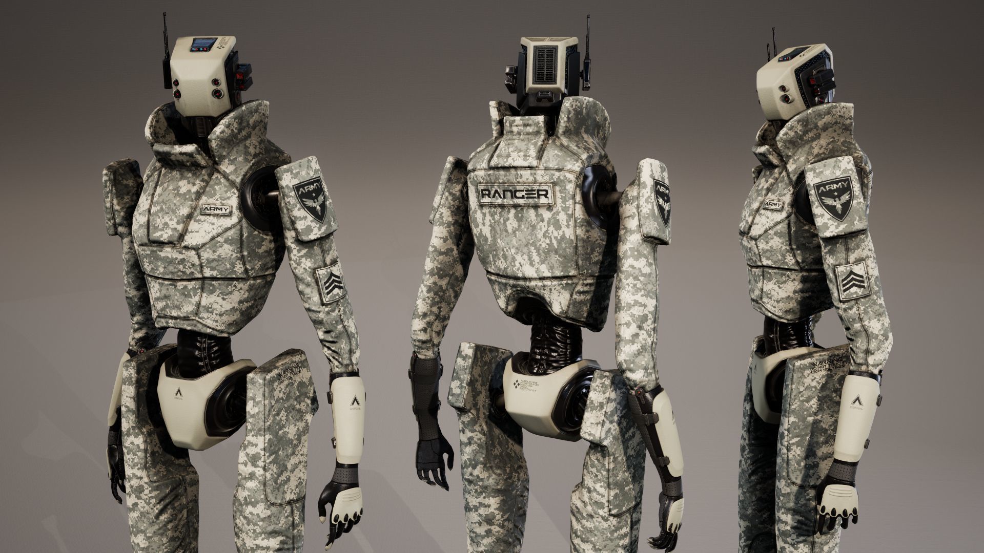 Robot 3 Low-poly 3D model_17