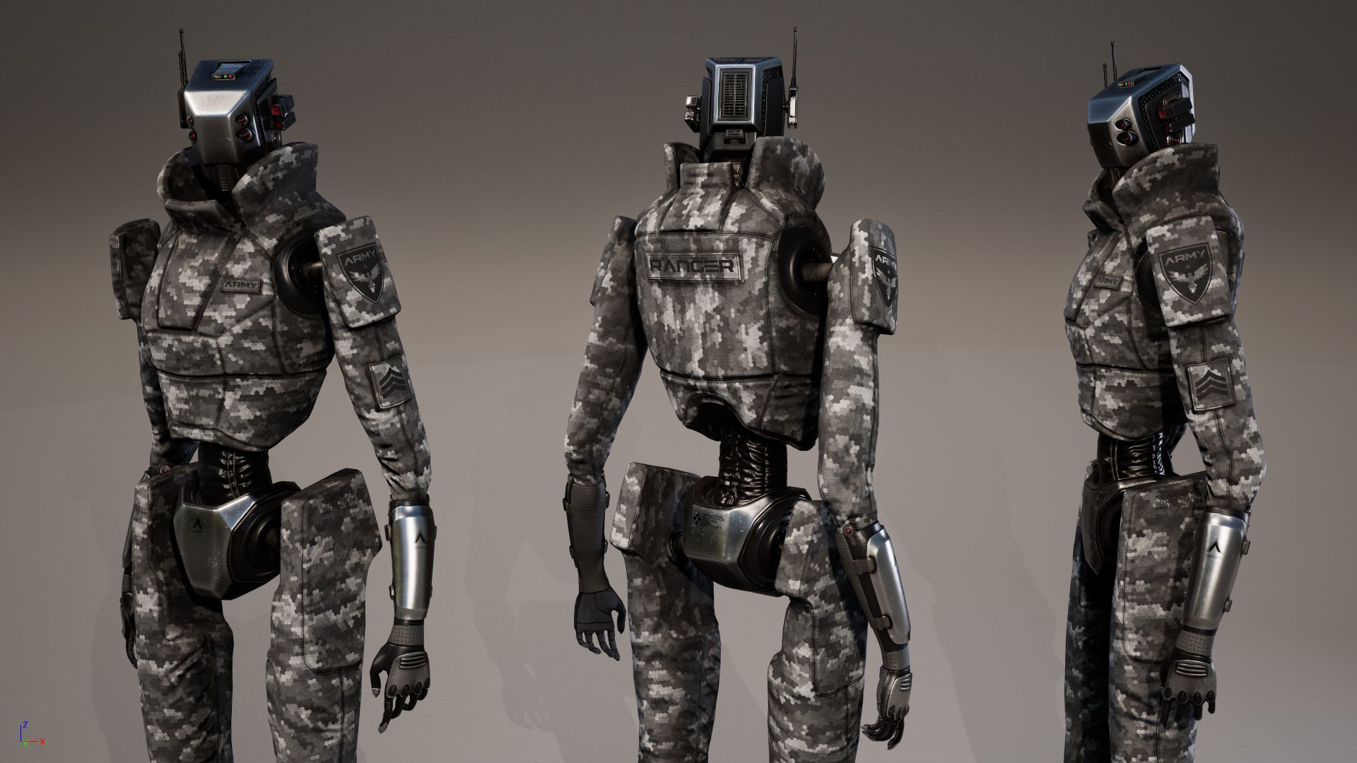 Robot 3 Low-poly 3D model_24