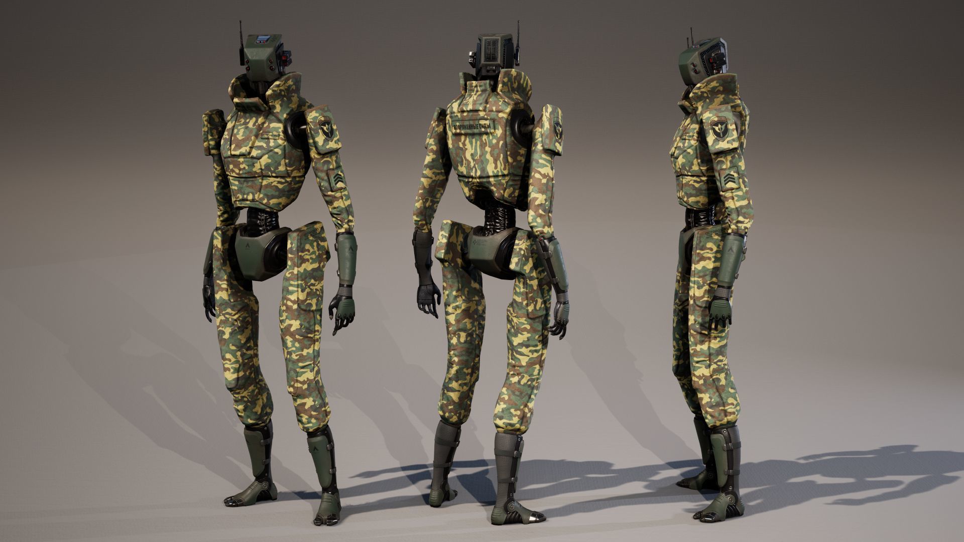 Robot 3 Low-poly 3D model_7