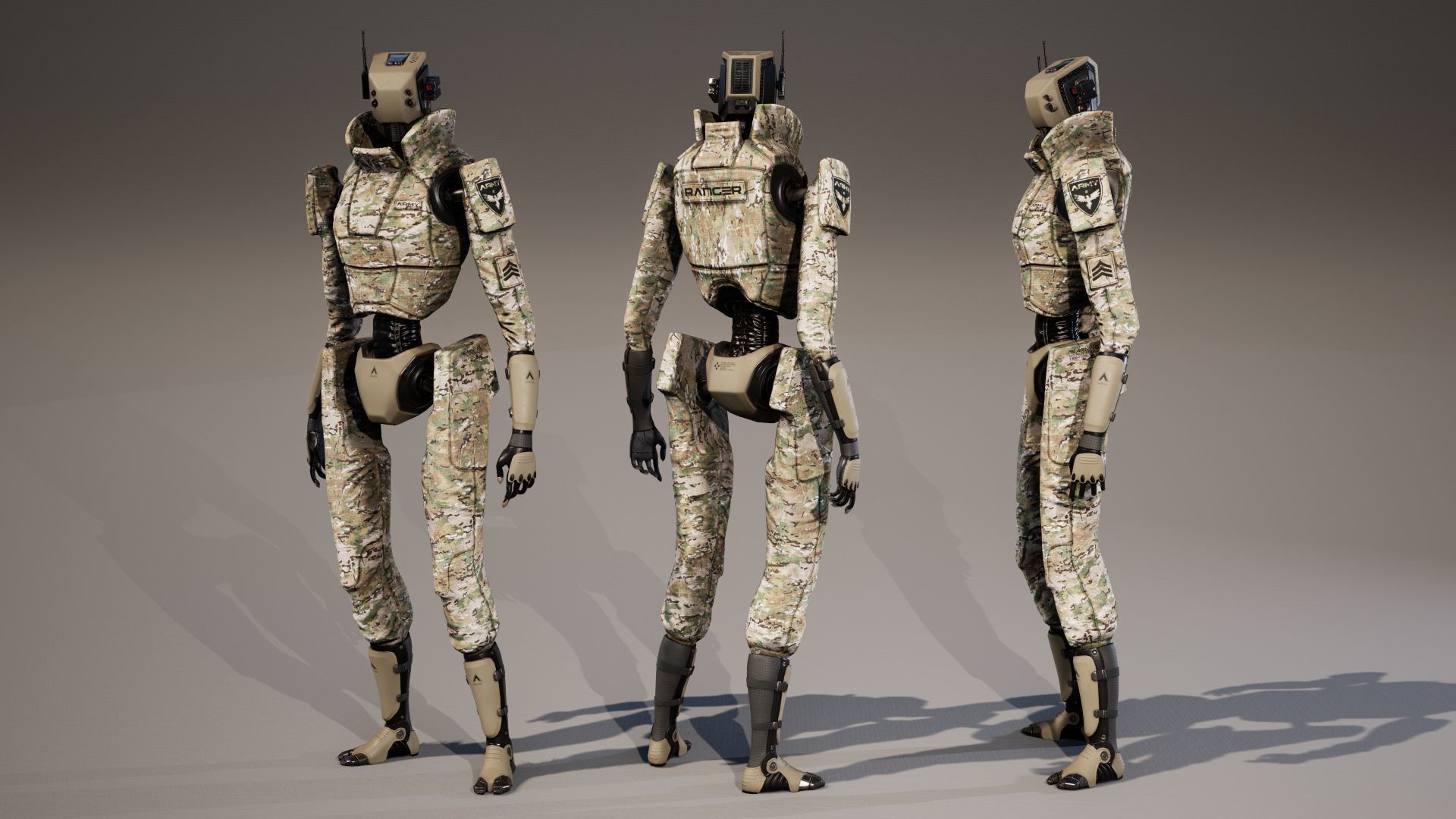 Robot 3 Low-poly 3D model_11