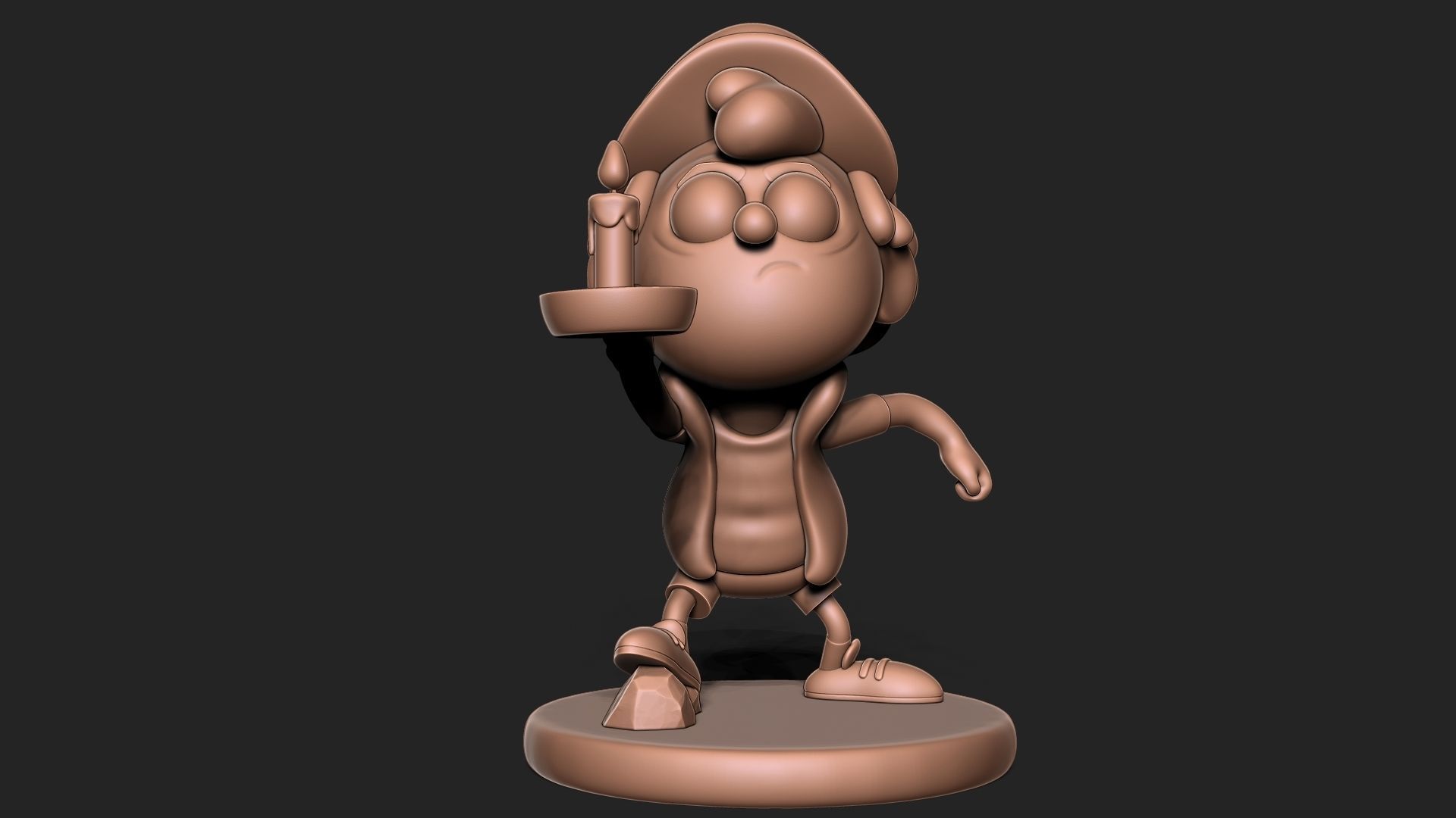 Dipper Gravity Falls with base 3D print model_1