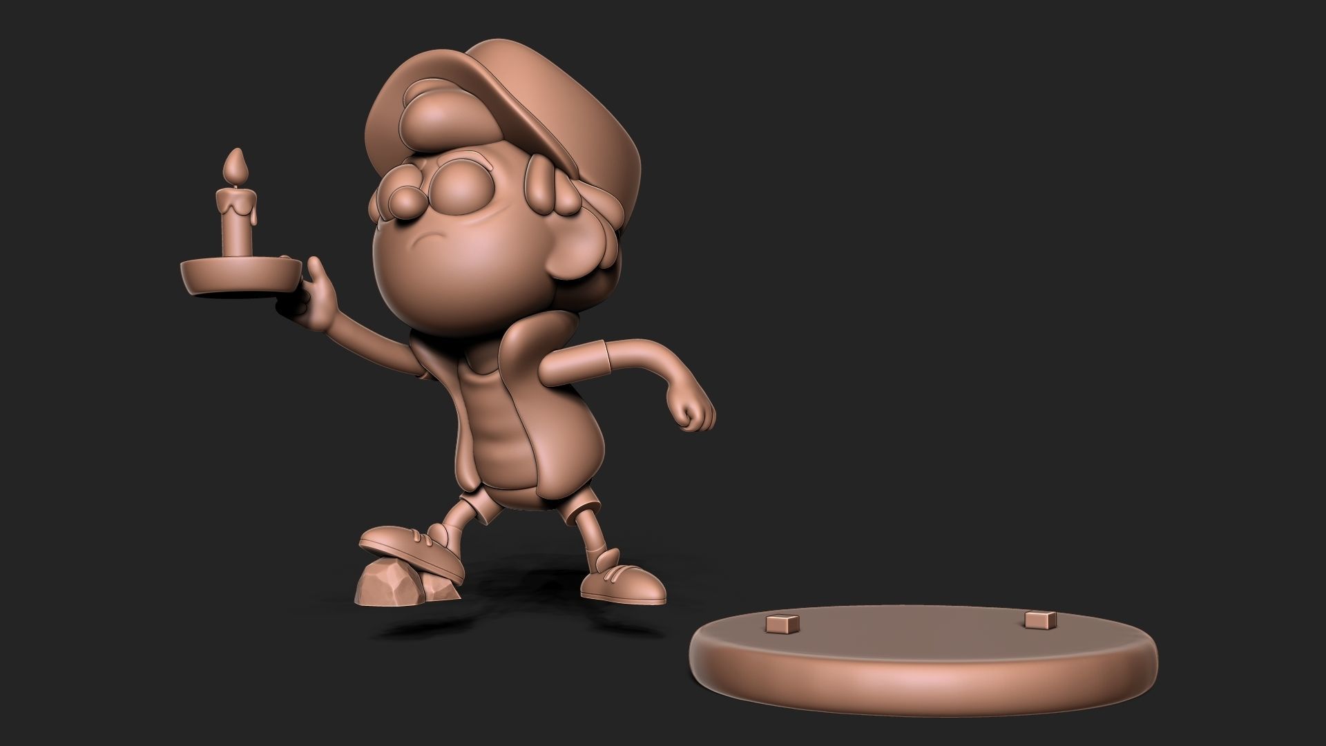 Dipper Gravity Falls with base 3D print model_8