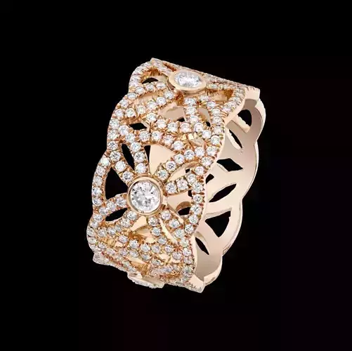 YD291 rose gold ring with diamonds