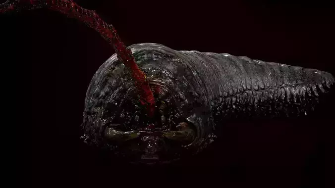 Worm Horror Low-poly 3D model